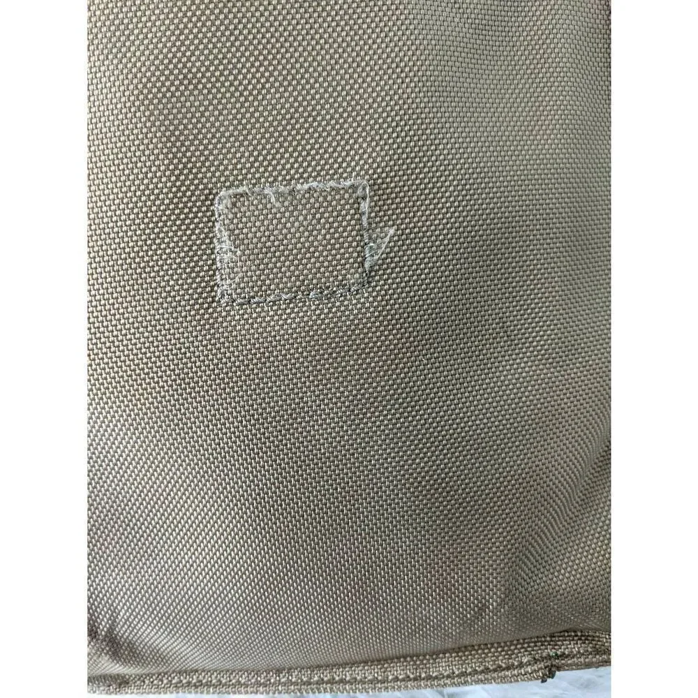 Fossil Messanger Bag Khaki Canvas Brown Leather Shoulder Strap Leather Detail Sn